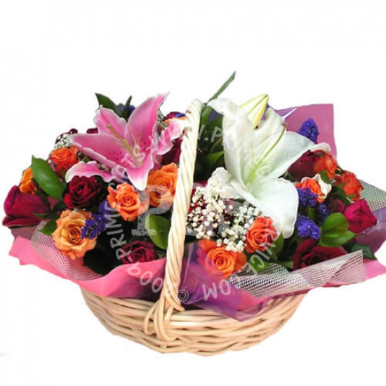 Rainbow Flower Basket