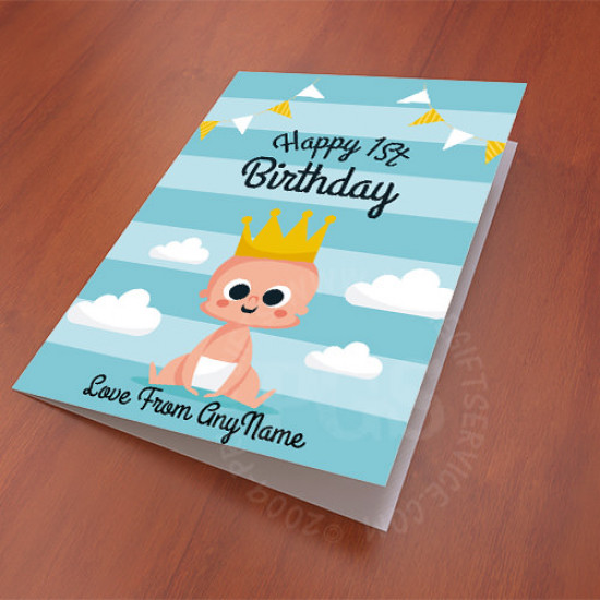 Baby Boy First Birthday Card
