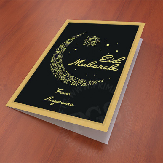Eid Mubarak Black and Golden Card