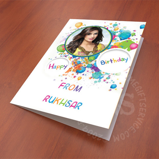 Colourful Birthday Picture Personalised Card