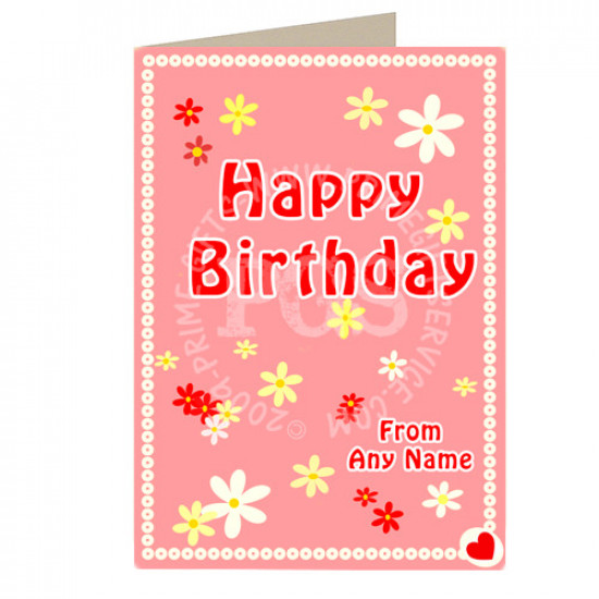 Personalised Pink Birthday Card for her