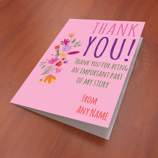 Thank You For Being Important Personalised Card