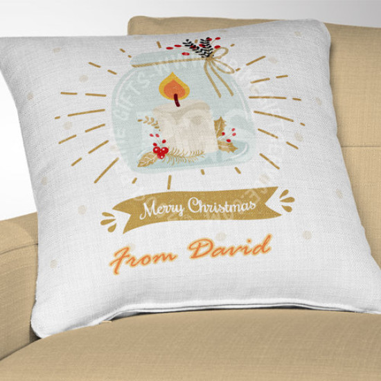 Candle in Jar Personalised Christmas Cushion Candle in Jar Personalised Christmas Cushion