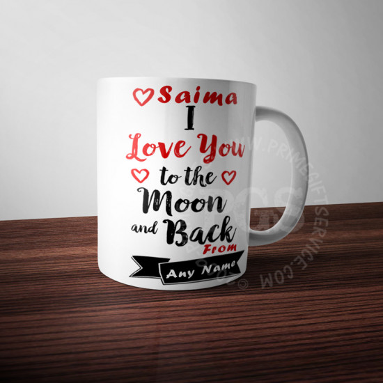 Personalised Love to Moon and Back Mug