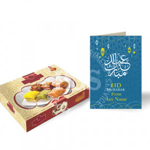 Mithai with Eid Card Mithai with Eid Card