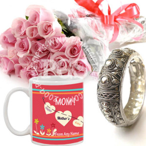 Personalised Mug with Roses and Kangan Personalised Mug with Roses and Kangan