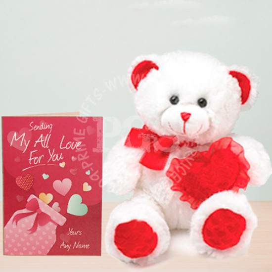 Teddy Bear with Personlised Love Card