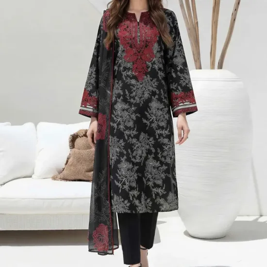 3 Piece Lawn Suit- Embroidered (Unstitched)