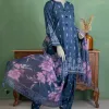 BLUE LAWN PASTE PRINTED UNSTITCHED 3PC