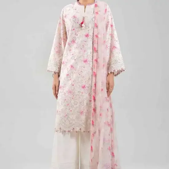 3 Piece Multi Color - Digital Printed Embroidered Sui