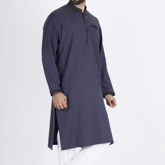 Dark Blue Semi Fashion Men Kurta Dark Blue Semi Fashion Men Kurta