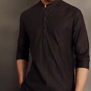 WOOD BROWN COTTON CASUAL KURTA WOOD BROWN COTTON CASUAL KURTA