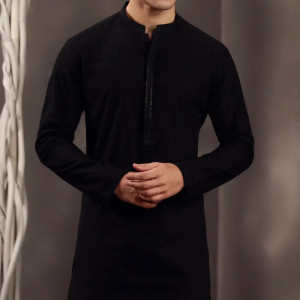BLACK COTTON FORMAL KURTA BLACK COTTON FORMAL KURTA
