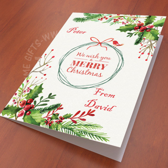 Personalised Water Color Christmas Card Personalised Water Color Christmas Card