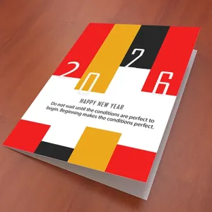 Personalised New Year Color stripes Card