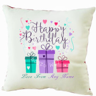 Happy Birthday Gift Personalised Cushion