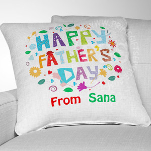 Happy Father's Day Coloured Cushion Happy Father's Day Coloured Cushion